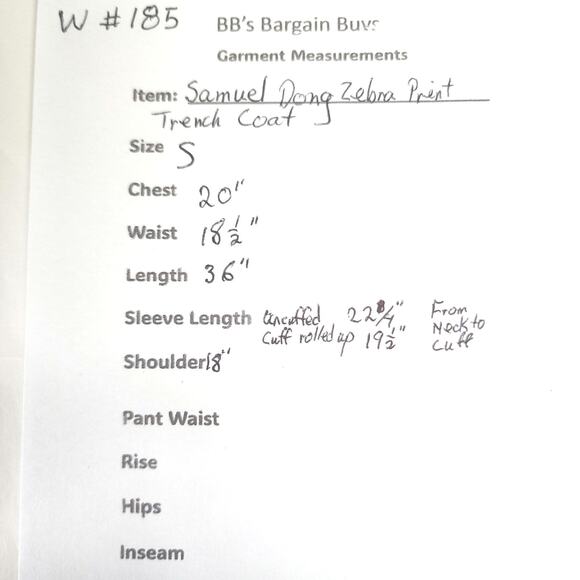 Samuel Dong Zebra Print Trench Coat Dolman Sleeves Dramatic All Season Size S - Picture 13 of 13